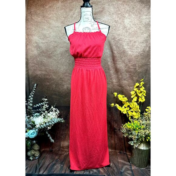 Michael Kors Geranium Smocked Maxi Dress Geranium S - Picture 2 of 14